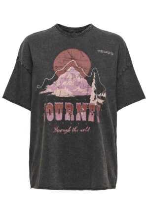 Only Onllucy Life S/s Mountain Top Box Jrs T-shirt Korte Mouw Black Boho Journey