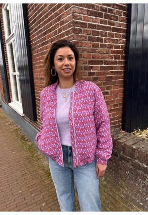 Only Onlbiana Aop Bomber Cs Otw Jackets Roseate Spoonbill Dewberry