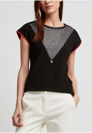 Zip73 Top Boatneck Mesh Z25/118/01/001 T-shirt Korte Mouw 001 Black
