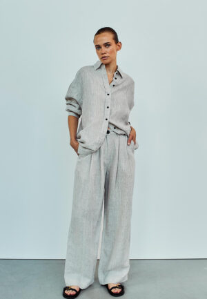 Withblack Wblwillow Wide Pants Broek Birch Stripe