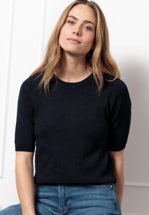 Studio Anneloes Lana Ssl Solid Pullover 91530 Trui Korte Mouw 6900 Dark Blue