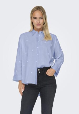 Only Onlnew Lina Grace Ls Emb Shirt Noos Wvn 15283743 Blouse Brunnera Blue