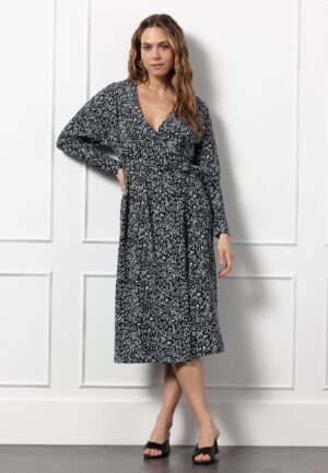 Studio Anneloes Angie Leaves Dress 12663 Jurk 9011 Black/off White