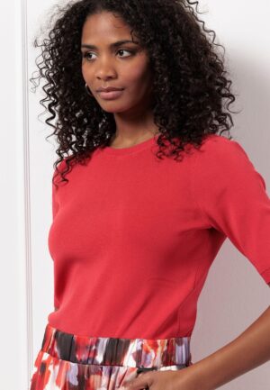 Studio Anneloes Lana Ssl Pullover 12707 Trui Korte Mouw 2800 Coral Red