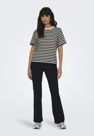 Only Onllivina S/s Stripe Tee Jrs Noos T-shirt Korte Mouw Cloud Dancer Black Stripes