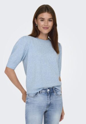 Only Onlrica Life 2/4 Pullover Ex Knt 15318551 Trui Korte Mouw Little Boy Blue W. Melange