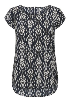 Only Onlvic S/s Aop Top Noos Wvn T-shirt Korte Mouw Total Eclipse Felina Simple Etchnic