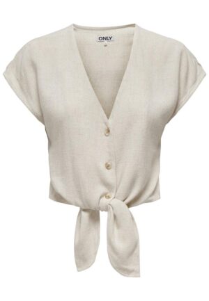Only Onlsiesta Ss Knot Lin Bl Shirt Pnt Noos T-shirts Moonbeam