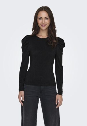 Only Onlrich L/s Glitter Puff Top Jrs T-shirt Lange Mouw 4603568 Black Black Glitter
