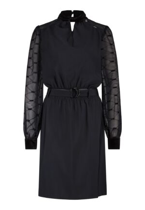 Zip73 Twisted Collar Dress W25/212/02/001 Jurk 001 Black