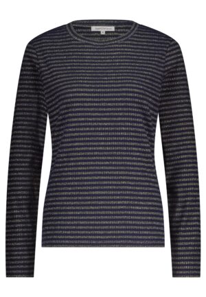 Tramontana Striped Lurex Top K02-18-401 T-shirt Lange Mouw 005032-midnight