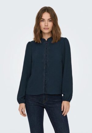 Only Onlmette Life Ls Loose Lace Top Wvn Blouse 4915527 Navy Blazer