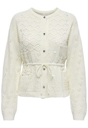 Only Onlelke Life Ls Cardigan Cc Knt Vest 4976277 Birch Silver Heart Button
