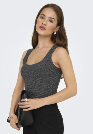 Only Onlea Glitter S/l 2-ways Top Jrs Noos Tops En Singlets Black Silver Glitter