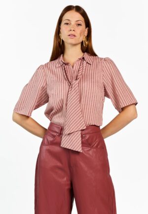 Aaiko Veronne Stripe Tie Pes 351 Blouse 191533 Pomegranate