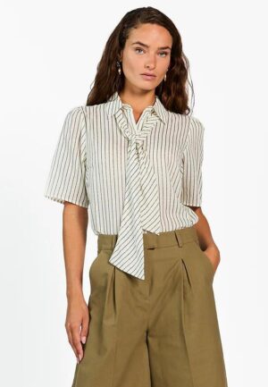 Aaiko Veronne Stripe Tie Pes 351 Blouse 114300 Les Blancs