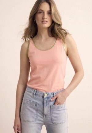 Tramontana Singlet Lurex Tape Q11-19-401 Tops En Singlets 003245-peachinfusion
