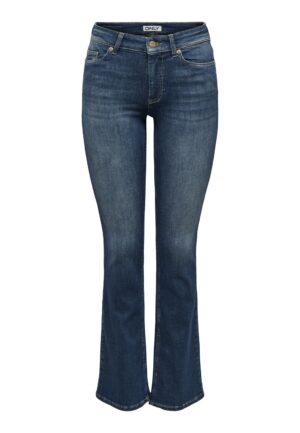 Only Onlblush Mid Flared Dnm Rea260 Noos Flare Dark Blue Denim