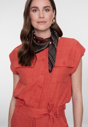 Geisha Blouse With Pockets 63092-60 Blouse 201 Burned Orange