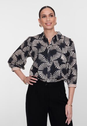 Geisha Blouse 63208-20 Blouse 999 Black/ecru