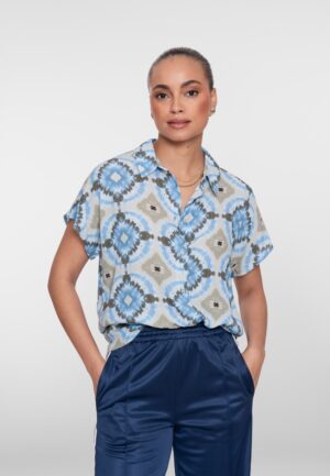 Geisha Blouse 63277-20 Blouse 625 Blue/olive