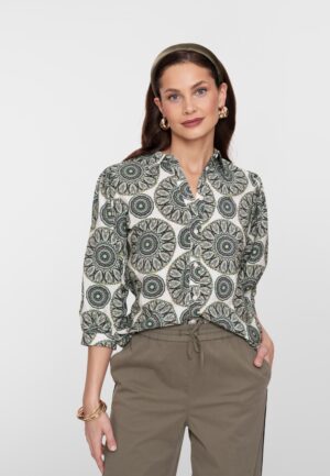 Geisha Blouse 63253-20 Blouse 530 Green/ecru
