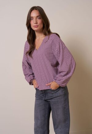 Studio Anneloes Claudina Triangle Top 13374 T-shirt Lange Mouw 9997 Multi Color