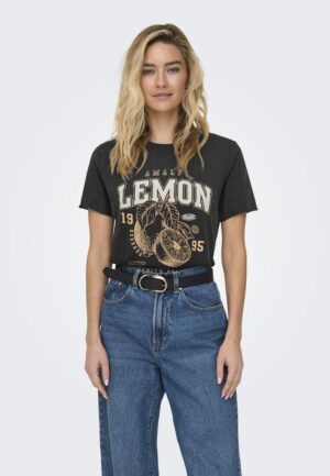 Only Onllucy Reg S/s Top Jrs Noos 15215721 T-shirt Korte Mouw 4951052 Black Fruity Lemon