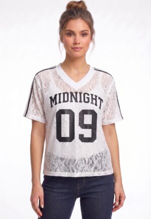 Only Onljules S/s Lace Top Wvn 15371479 T-shirt Korte Mouw 5047580 Bright White Black