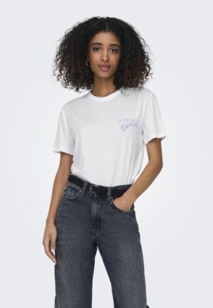 Only Onldina S/s Club Top Box Jrs 15346663 T-shirt Korte Mouw 4987733 Bright White Sunset