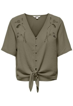 Only Onlevalou Mette 2/4 Knot Top Wvn 15371083 T-shirt Korte Mouw 5046739 Mermaid