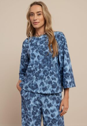 Studio Anneloes Ilja Leopard Top 13577 T-shirt Korte Mouw 6400 Jeans