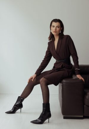 Studio Anneloes River Blazer Dress 13559 Jurk 8700 Espresso