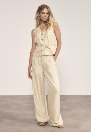 Tramontana Shimmer Wide-leg Trousers C06-20-101 Broek 001225-pebble