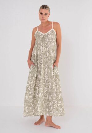 Maicazz Tolore Dress Su26.40.008 Jurk Olive Paisley