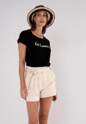 Maicazz Onora T Shirt Su26.75.030 T-shirt Korte Mouw Black-offwhite