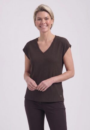 Lady Day Cady L24.575.3240 T-shirt Korte Mouw Dark Brown