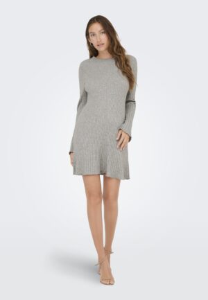 Only Onlmichella Ls O-neck Dress Knt Noos Jurken Medium Grey Melange