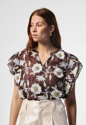 Aaiko Yaella 3d Ten 518 T-shirt Korte Mouw 191016 Bitter Chocolate
