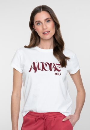 Geisha T-shirt "amore" 62353-24 T-shirt Korte Mouw 10 Off-white/port