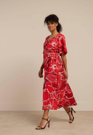 Studio Anneloes Fransje Flower Dress 13664 Jurk 4028 Ruby Red/coral Red