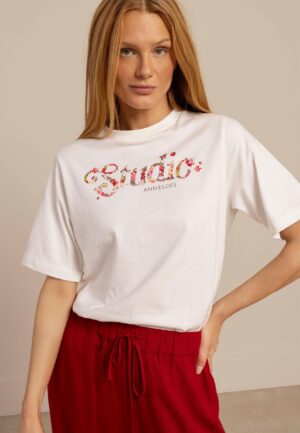 Studio Anneloes Flower Studio Floor T-shirt 13688 T-shirt Korte Mouw 1100 Offwhite