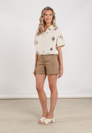 Nukus Leia Blouse Stripe Paillet Nks02136 Blouse 143 Offwhite/fango