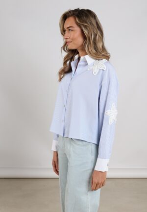 Nukus Tessa Blouse Stripe Nks02218 Blouse 315 Offwhite/cloudy