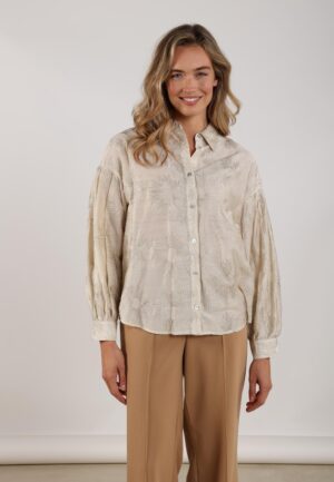 Nukus Nola Blouse Embroidery Nks02181 Blouse 126 Offwhite/gold