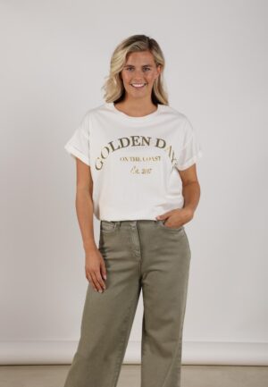 Nukus Sanne Shirt Golden Days Nks04023 T-shirt Korte Mouw 281 Offwhite/army