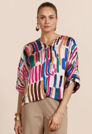 Studio Anneloes Madison Spot Top 13807 T-shirt Korte Mouw 9997 Multi Color