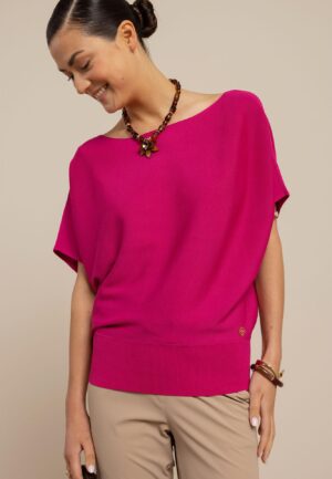 Studio Anneloes Lenti Pullover 13812 Trui Korte Mouw 5500 New Fuchsia