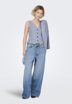 Only Onllinda S/l Mel Fit Waistcoat Tlr Noos Gilets Vintage Indigo