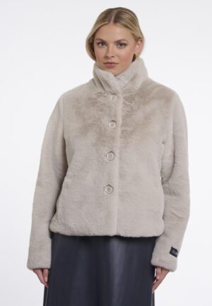 Rino & Pelle Vie.7002611 Single Breasted Faux Fur Jacket Jackets 9030 Birch